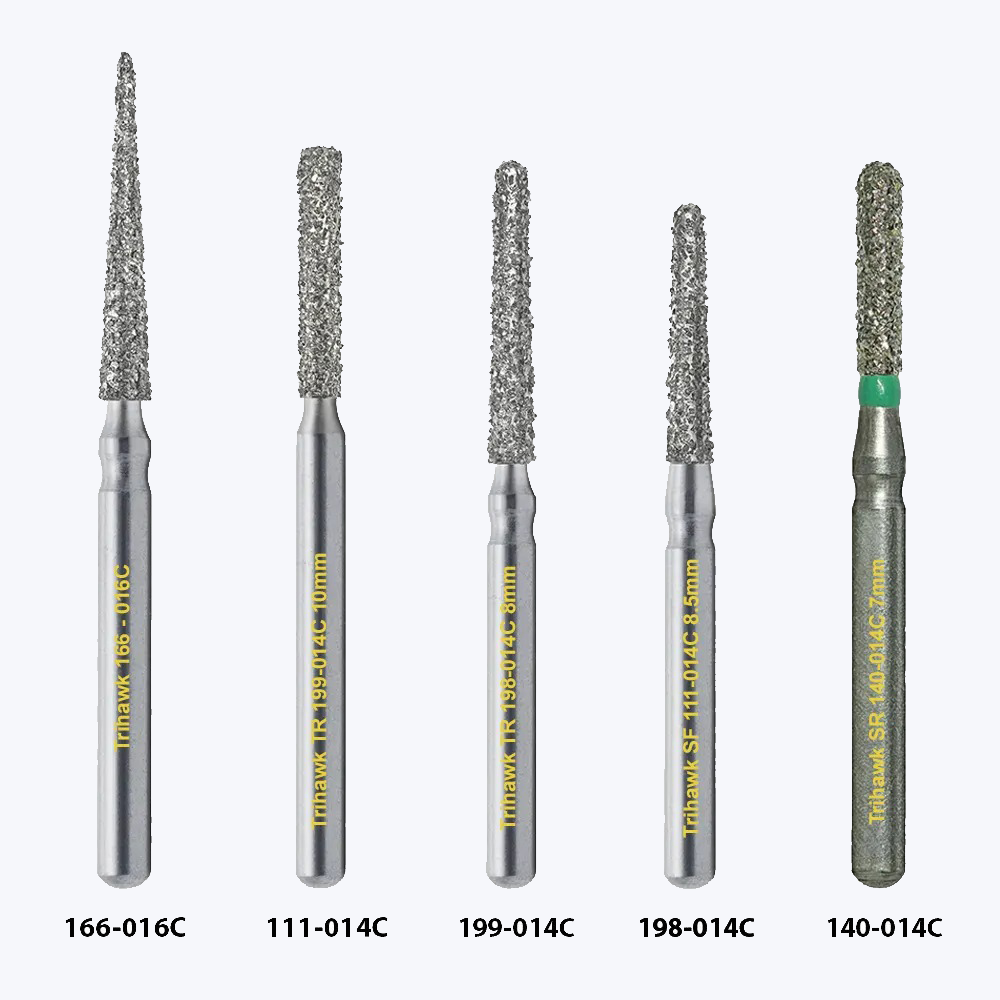 TriHawk Tooth Preparation Diamond Burs FG